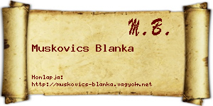 Muskovics Blanka névjegykártya